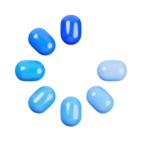 Caricamento in corso simbolo isolato. generale ui icona impostato concetto. 3d rendere illustrazione png