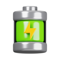 Full Battery symbol isolated. General UI icon set concept. 3D Render illustration png