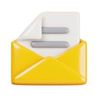 e-mail of Open envelop geïsoleerd. algemeen ui icoon reeks concept. 3d geven illustratie png