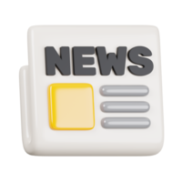 Newspaper isolated. General UI icon set concept. 3D Render illustration png