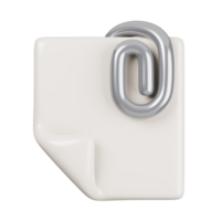 Attachment symbol, document with paper clip isolated. General UI icon set concept. 3D Render illustration png