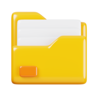 Folder file isolated. General UI icon set concept. 3D Render illustration png