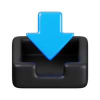 Download symbol isolated. General UI icon set concept. 3D Render illustration png
