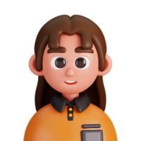 Portrait of a woman cashier isolated. Essential workers avatar icons. Characters for social media and networking, user profile, website and app. 3d Render illustration. png