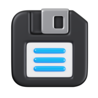 Magnetic floppy disc save isolated. General UI icon set concept. 3D Render illustration png