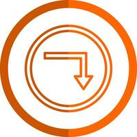 Turn Down Vector Icon Design