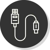 Usb Cable Vector Icon Design