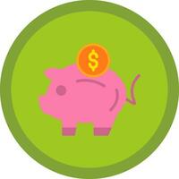 Piggy Bank Vector Icon Design