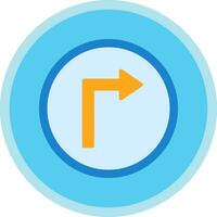 Right Turn Vector Icon Design