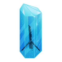 Crystal with Texture Rune Clac. Curative Transparent Healing Quartz. Blue Clear Bright Gem. Magic Stone png