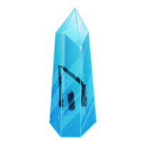 Crystal with Texture Rune Ir. Curative Transparent Healing Quartz. Blue Clear Bright Gem. Magic Stone png