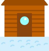 Ice fishing hut Vector Icon Design