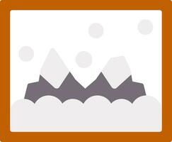 Snowy landscape painting Vector Icon Design