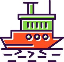 Icebreaker ship in action Vector Icon Design