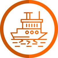 Icebreaker ship in action Vector Icon Design