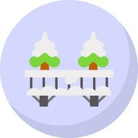 cubierto de nieve puente vector icono diseño