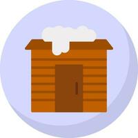 Snowy cabin Vector Icon Design