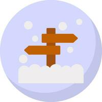 Snow-dusted signpost Vector Icon Design