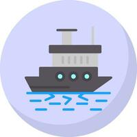 Icebreaker ship in action Vector Icon Design