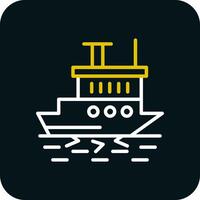 Icebreaker ship in action Vector Icon Design