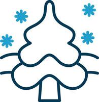 cubierto de nieve árbol vector icono diseño