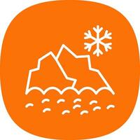 Snowy mountain peak Vector Icon Design