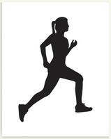 Running woman flat icon for exercise apps and websites vector