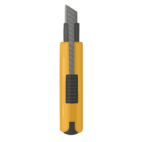 Cute yellow cutter knife png