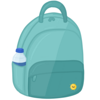 Camping backpack with bottled water png