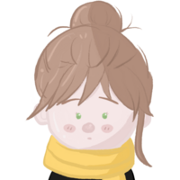 Little girl with scarf png