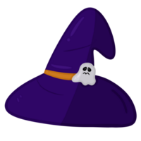 Profond violet sorcière chapeau png