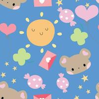 seamless pattern a cute pattern with bears and hearts vector