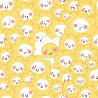 seamless  yellow background with many smiling faces vector