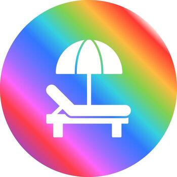 icono de vector de tumbona