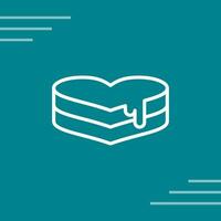 Heart-shaped cake Vector Icon