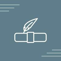 Quill pen with scroll Vector Icon