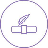 Quill pen with scroll Vector Icon