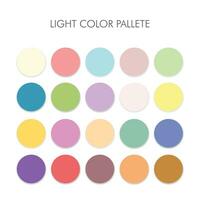 Set of light color palette vector