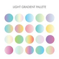 Set of light color gradient palette vector