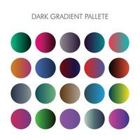 Set of dark color gradient palette vector