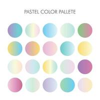 Collection of pastel color gradient palette vector