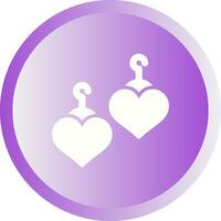 Heart Shaped Earrings Vector Icon