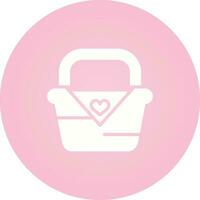 Romantic picnic basket Vector Icon