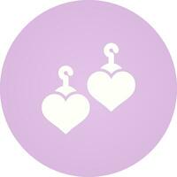 Heart Shaped Earrings Vector Icon