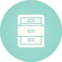 Filing cabinet with open door Vector Icon
