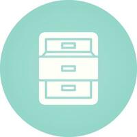 Filing cabinet with open door Vector Icon