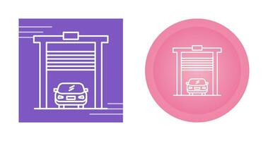 Car in garage Vector Icon