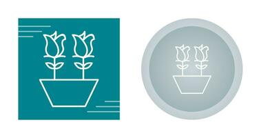 Tulips in Pot Vector Icon