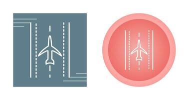 Plane on Runway Vector Icon