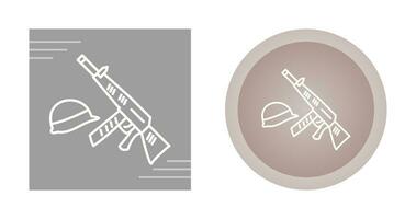 Gun and Helmet Vector Icon